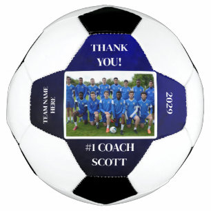 Personalised Football Coach Team Photo Thank You Soccer Ball