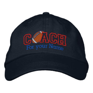 Personalised Football Coach with your name Embroidered Hat