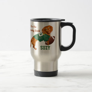 Personalised Football Dachshund Mugs
