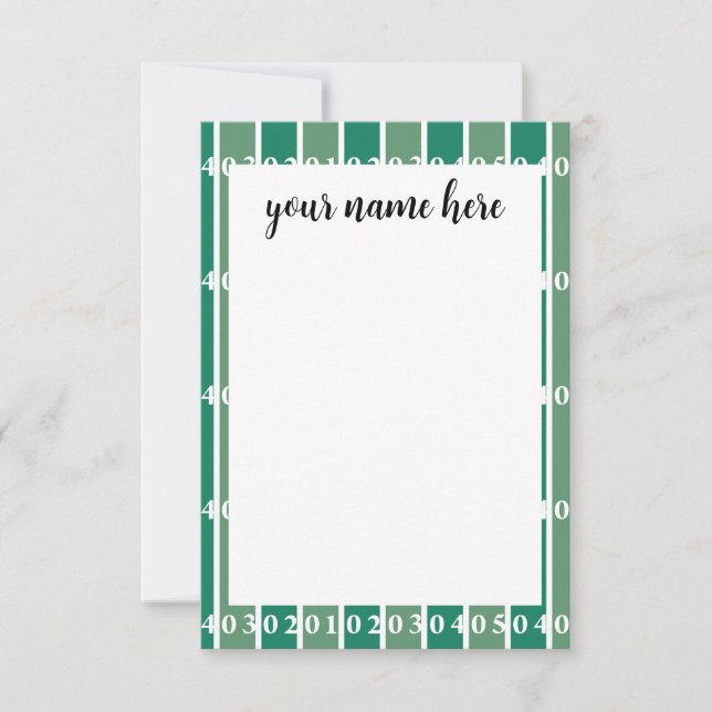 Personalised Football Field Notecards (Front)