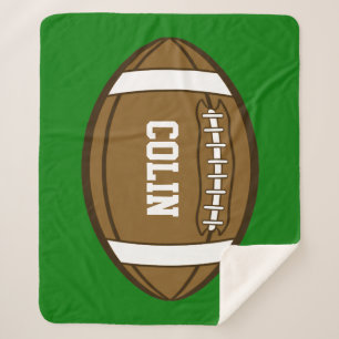 Personalised Football for Boys who love Sports Sherpa Blanket