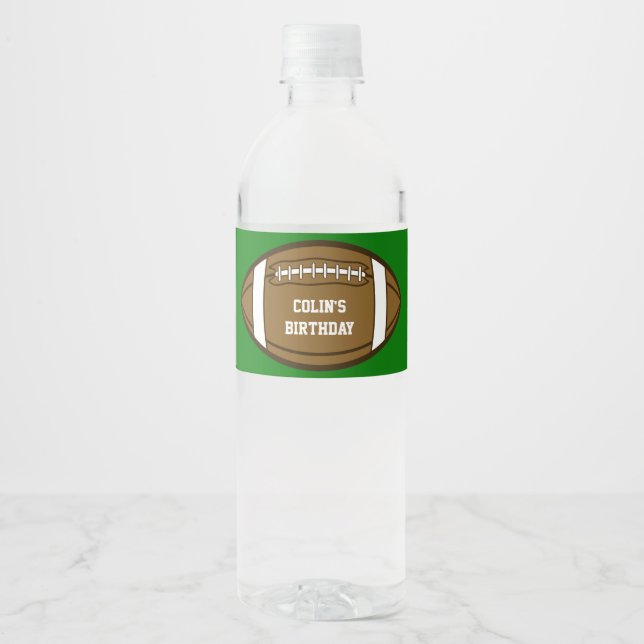 Personalised Football for Boys who love Sports Water Bottle Label (Front)