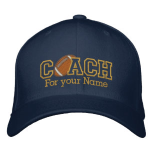 Personalised Football Golden Coach with your name Embroidered Hat