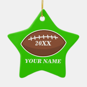Personalised Football Green Ornament Custom Gift