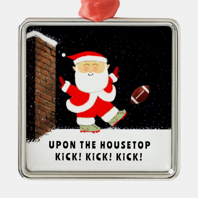 Personalised Football Holiday Gift Metal Ornament (Front)