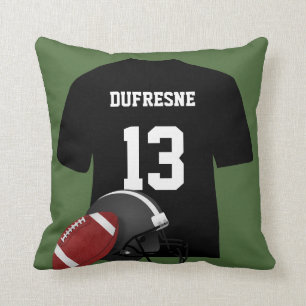 Personalised Football Jersey Green Cushion