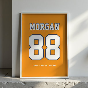 Personalised Football Jersey Name & Number Poster