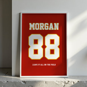 Personalised Football Jersey Name & Number Poster