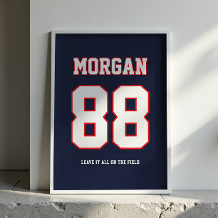 Personalised Football Jersey Name & Number Poster