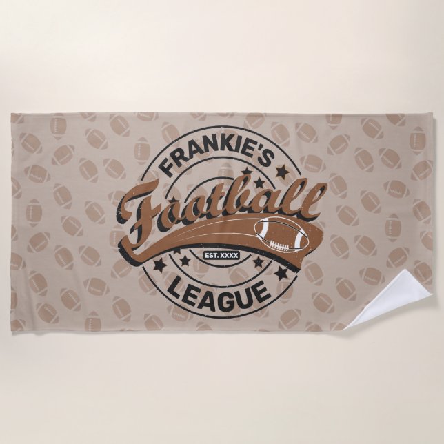 Personalised Football League Player Team Beach Towel (Front)