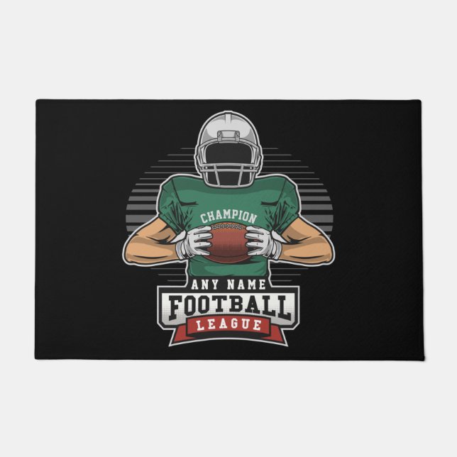 Personalised Football League Player Team Champ   Doormat (Front)