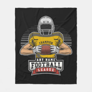 Personalised Football League Player Team Champ Fleece Blanket