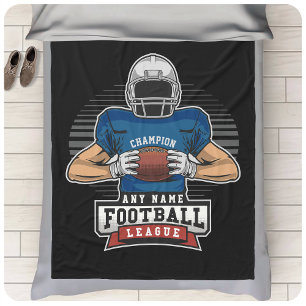 Personalised Football League Player Team Champ Fleece Blanket