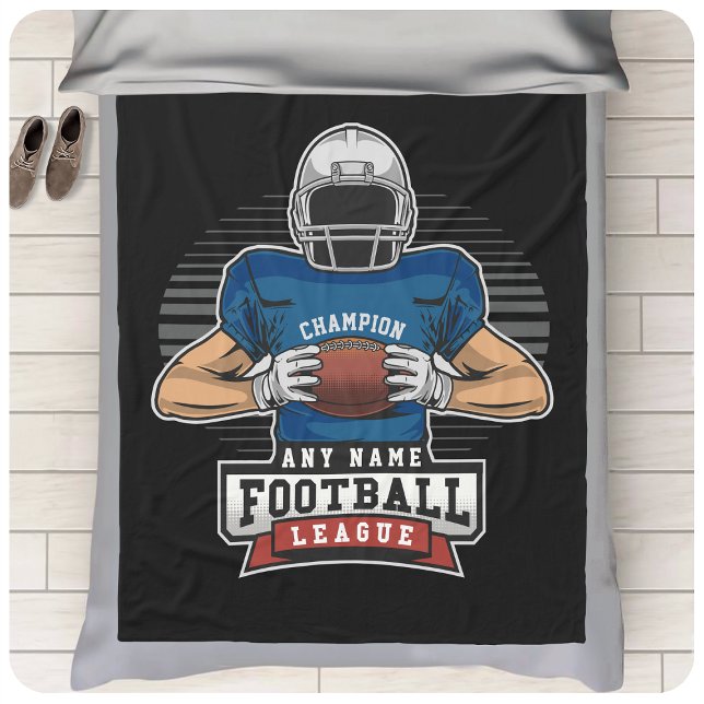 Personalised Football League Player Team Champ Fleece Blanket (Creator Uploaded)