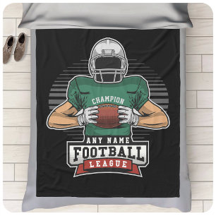 Personalised Football League Player Team Champ  Fleece Blanket