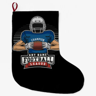 Personalised Football League Player Team Champ Large Christmas Stocking