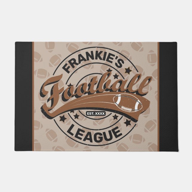 Personalised Football League Player Team Doormat (Front)
