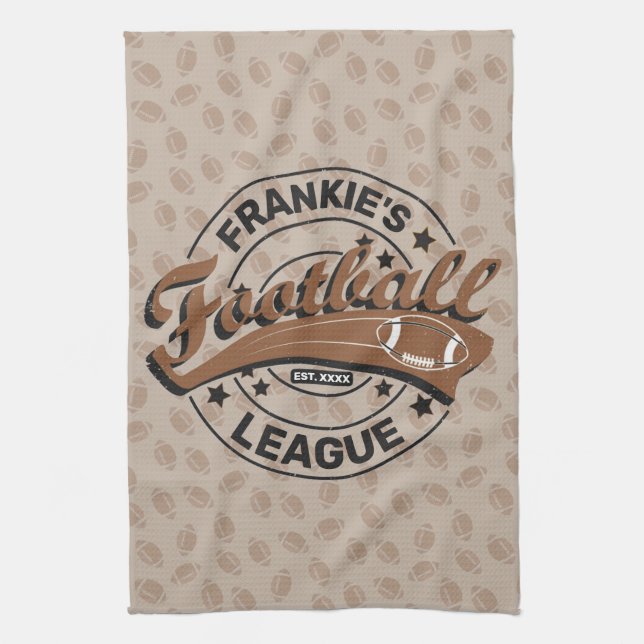Personalised Football League Player Team  Tea Towel (Vertical)