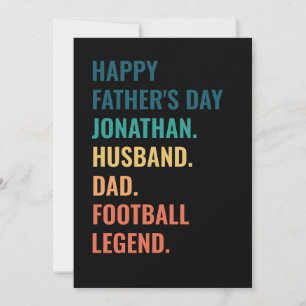 Personalised Football Legend Husband Father's Day Holiday Card