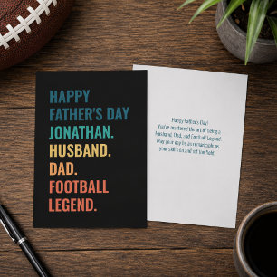 Personalised Football Legend Husband Father's Day Holiday Card