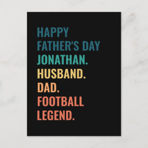 Personalised Football Legend Husband Father's Day Holiday Postcard