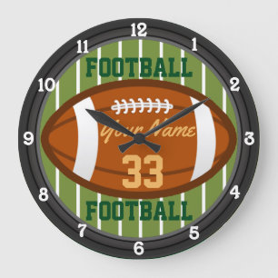 Personalised Football Name and Number Large Clock
