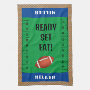 Personalised Football Party Game Day Tea Towel