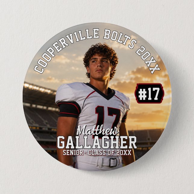 Personalised Football Photo Button (① Click Personalize
② Tap the Photo
③ Click Change Image)