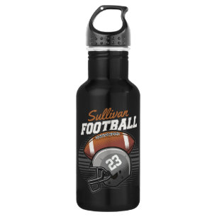 Personalised Football Player Team Number Helmet 532 Ml Water Bottle