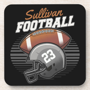Personalised Football Player Team Number Helmet Coaster