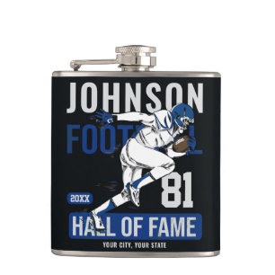 Personalised Football PLAYER Team NUMBER Hip Flask