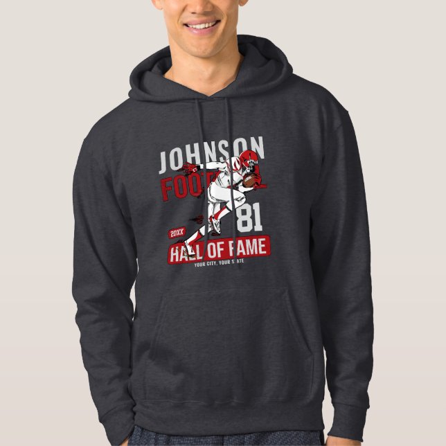 Personalised Football PLAYER Team NUMBER Sports  Hoodie (Front)