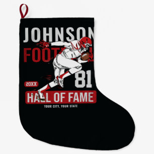 Personalised Football PLAYER Team NUMBER Sports  Large Christmas Stocking
