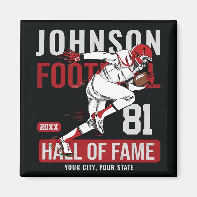 Personalised Football PLAYER Team NUMBER Sports  Magnet (Front)