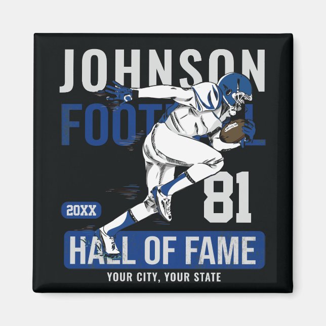 Personalised Football PLAYER Team NUMBER Sports   Magnet (Front)