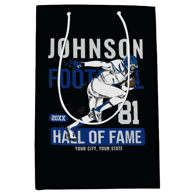 Personalised Football PLAYER Team NUMBER Sports   Medium Gift Bag (Front)