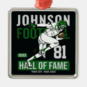 Personalised Football PLAYER Team NUMBER Sports Metal Ornament