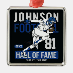Personalised Football PLAYER Team NUMBER Sports Metal Ornament
