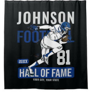 Personalised Football PLAYER Team NUMBER Sports Shower Curtain