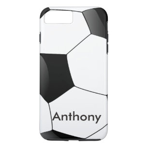 Personalised Football Saucer Ball white & Black iPhone 8 Plus/7 Plus Case