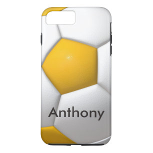 Personalised Football Saucer Ball white & Yellow iPhone 8 Plus/7 Plus Case
