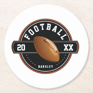 Personalised Football Season Round Paper Coaster