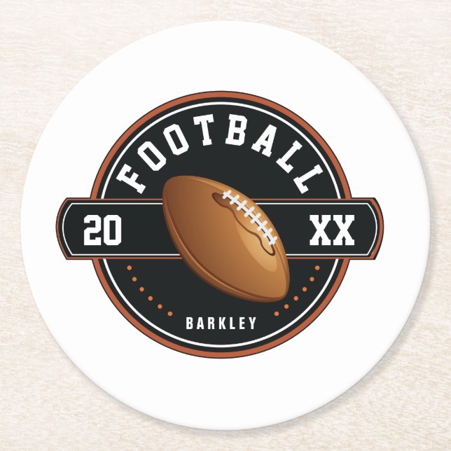 Personalised Football Season   Round Paper Coaster (Front)