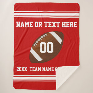 Personalised Football Senior Gifts Colours, Text Sherpa Blanket