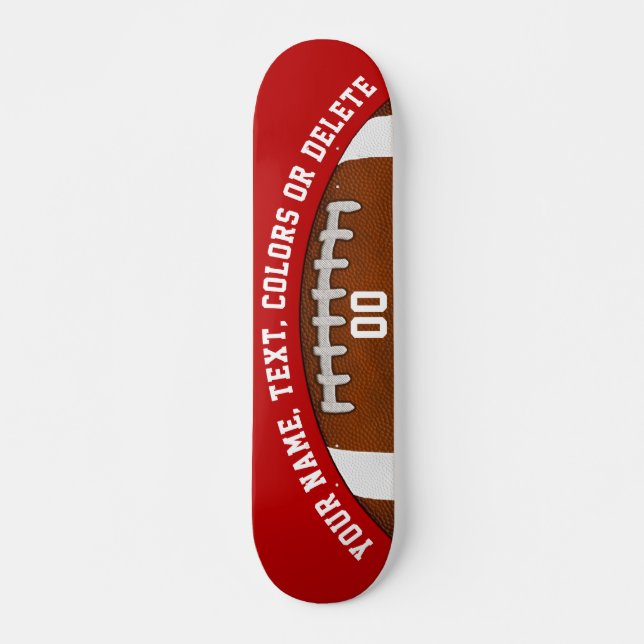 Personalised Football Skateboard Deck, Your Text (Front)