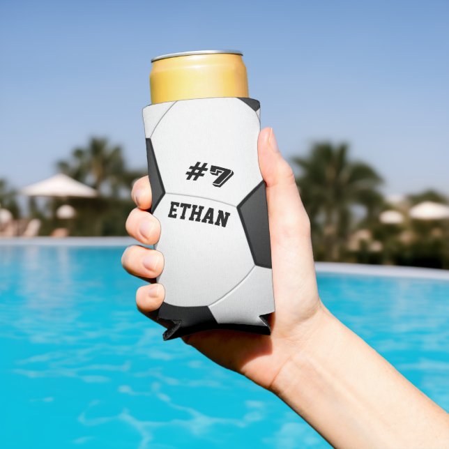 Personalised Football Soccer Ball Seltzer Can Cooler (In Situ Pool)
