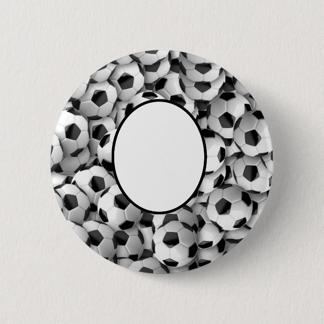 Personalised Football Soccer themed 6 Cm Round Badge (Front)