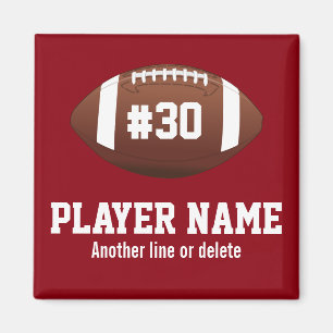 Personalised Football Team Name Jersey Number Magnet