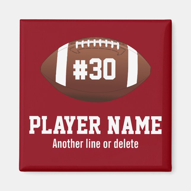 Personalised Football Team Name Jersey Number Magnet (Front)