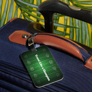 Personalised Football Theme Luggage Tag